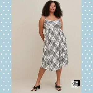 Torrid Midi Plaid Sweetheart Dress